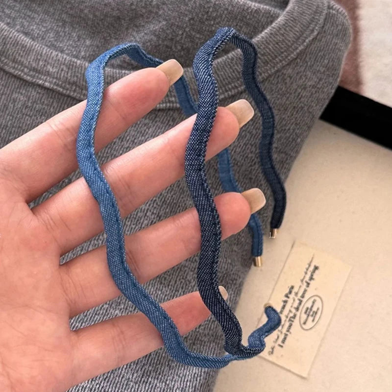 Korean Denim Wavy Hairband